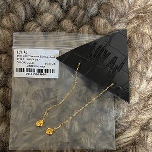 Luv AJ Gold Shell Coil Threader Earrings